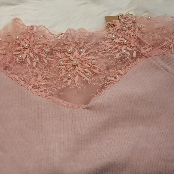 Nora Cora ladies lace & pearl sweater - Picture 8 of 10